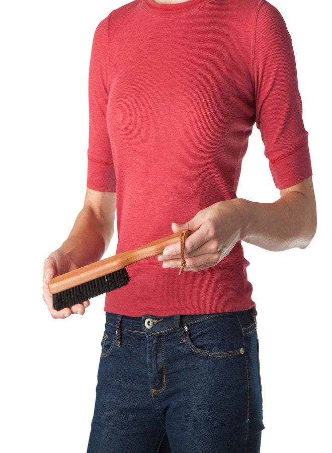 Redecker Clothes Brush with Pearwood Handle, 10-1/2 inches, Natural Bristles Clean Upholstery and All Types of Fabric Gently and Effectively, Hanging Loop for Storage, Made in Germany - Image 5