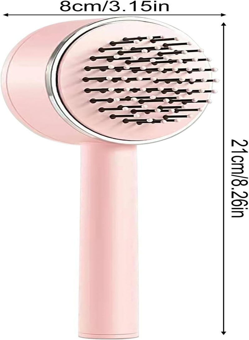 GGOOT Women's Self-cleaning Comb, Detangle Hair Brush for Women Ladies, 3D Air Cushion Massager Brush, Massage Hair Comb, Hairbrushes for Blow Drying Thick Hair Long Short Hair, One-key Cleaning Hair Loss - Image 4