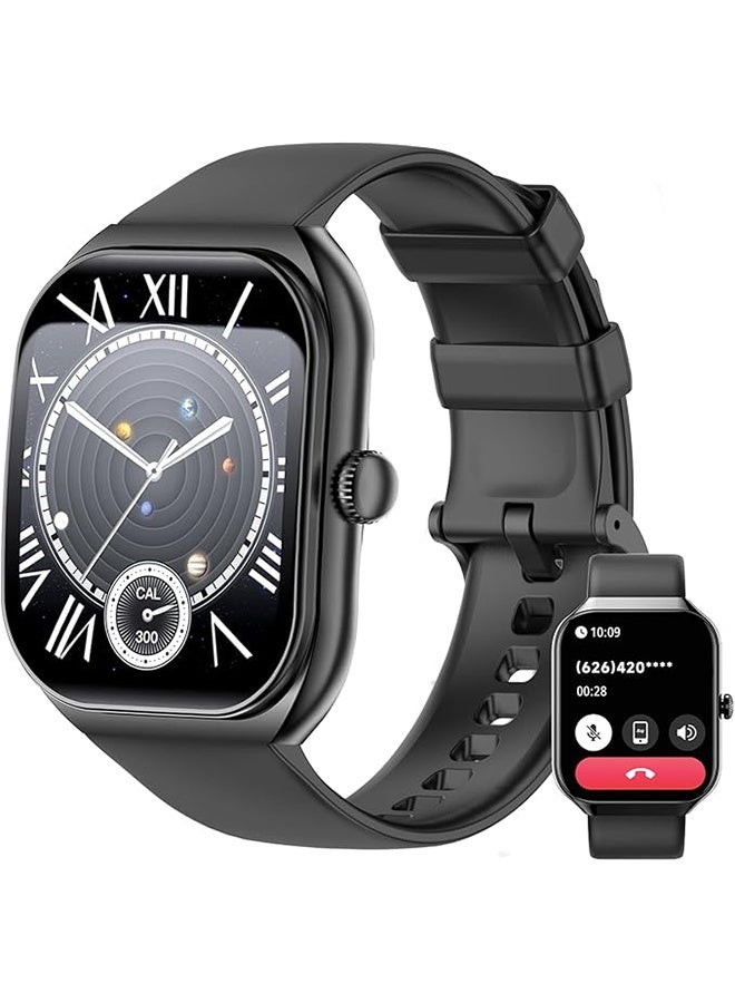 RollsTimi Smart Watch for iOS and Android Phones, HD 2.01" Screen Smart Watches for Women Men,1ATM Waterproof,123+ Sports Modes Fitness Activity Tracker,Sleep Monitor Steps Calories Counter,Black