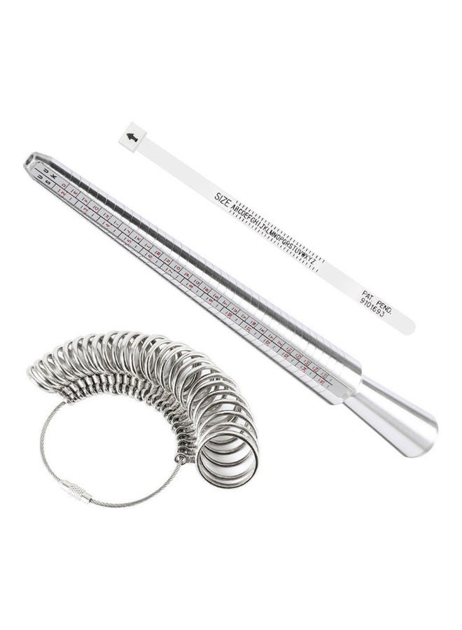 Aluminium Mandrel Metal Ring Sizer Silver