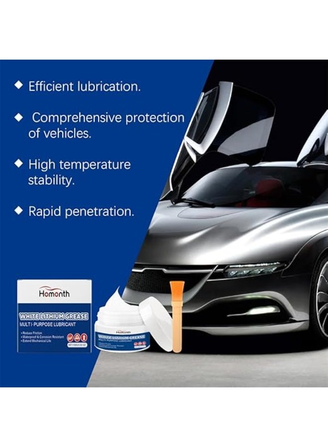 3.52 Oz White Lithium Grease Multi Purpose Lubricant for Automotive Brake Calipers Door Hinges Bike Bearings Tracks Garage Doors - Image 2
