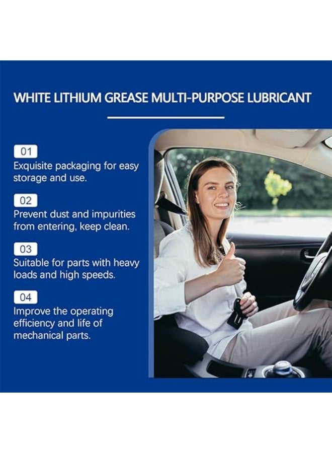 3.52 Oz White Lithium Grease Multi Purpose Lubricant for Automotive Brake Calipers Door Hinges Bike Bearings Tracks Garage Doors - Image 3