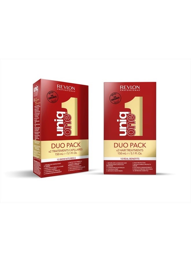 Revlon Professional UniqOne Hair Treatment Classic Duo Pack, Spray Treatment for More Volume, Smoothness & Better Combability, Hair Care without Rinsing, Helps Prevent Split Ends, 2 x 150 ml - Image 3