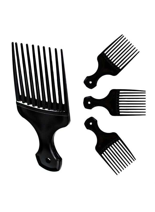 Vakly - Plastic Hair Pick Comb – Wide Tooth Afro Lift Picks - Pack of 4 Combs - 5.25 Inch - for Hair Styling Lifting Detangling Adding Volume for Long Curly and Thick Hair, Wigs and Beards for Men & Women - Image 1