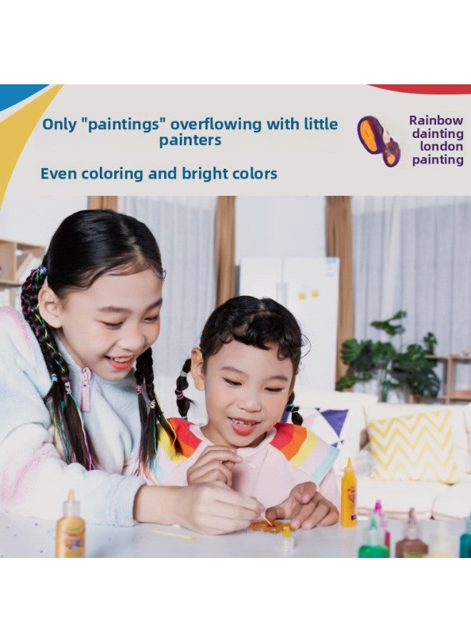 Lunburg Painting Children's Non-baking Glue Painting Handmade DIY Making Pigment Graffiti Color Girl Xiao Ling Toy Wheel Lunbao-Color:Lunburg Painting-Xiao Ling Medal Creative Set 77017 - Image 3
