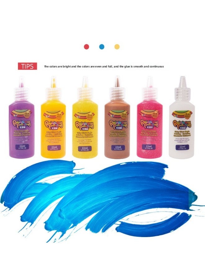 Lunburg Painting Children's Non-baking Glue Painting Handmade DIY Making Pigment Graffiti Color Girl Xiao Ling Toy Wheel Lunbao-Color:Lunburg Painting-Xiao Ling Medal Creative Set 77017 - Image 4