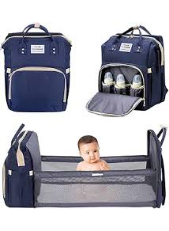 Etonsen Baby Travel Diaper Backpack - Portable with Changing Pad and Stroller Straps, Foldable Travel Bed, Large Waterproof Tote Bag for Newborn