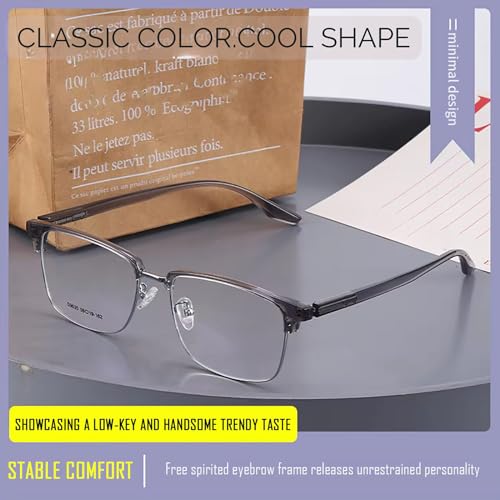 VAST Premium Blue Light Blocking Glasses | Gaming Filter | Transparent Metal Eyeglasses for Eye Protection| Frame For Men Specs Frame For Computer/Mobile/TV | Club Wear (GREY TRANSPARENT, Rectangular) - Image 4