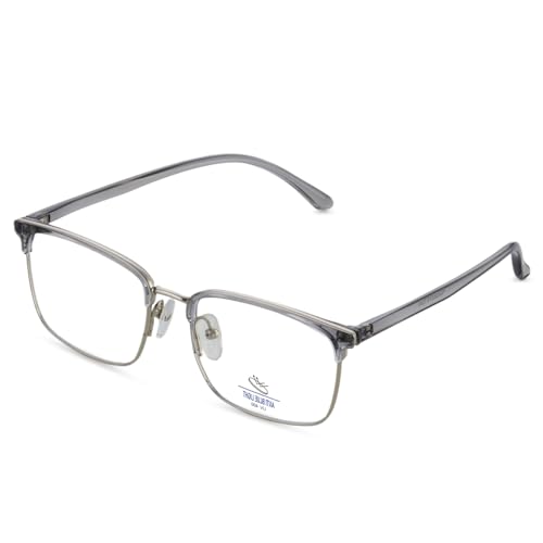 VAST Premium Blue Light Blocking Glasses | Gaming Filter | Transparent Metal Eyeglasses for Eye Protection| Frame For Men Specs Frame For Computer/Mobile/TV | Club Wear (GREY TRANSPARENT, Rectangular) - Image 1