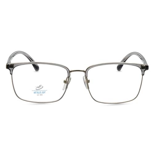 VAST Premium Blue Light Blocking Glasses | Gaming Filter | Transparent Metal Eyeglasses for Eye Protection| Frame For Men Specs Frame For Computer/Mobile/TV | Club Wear (GREY TRANSPARENT, Rectangular) - Image 5
