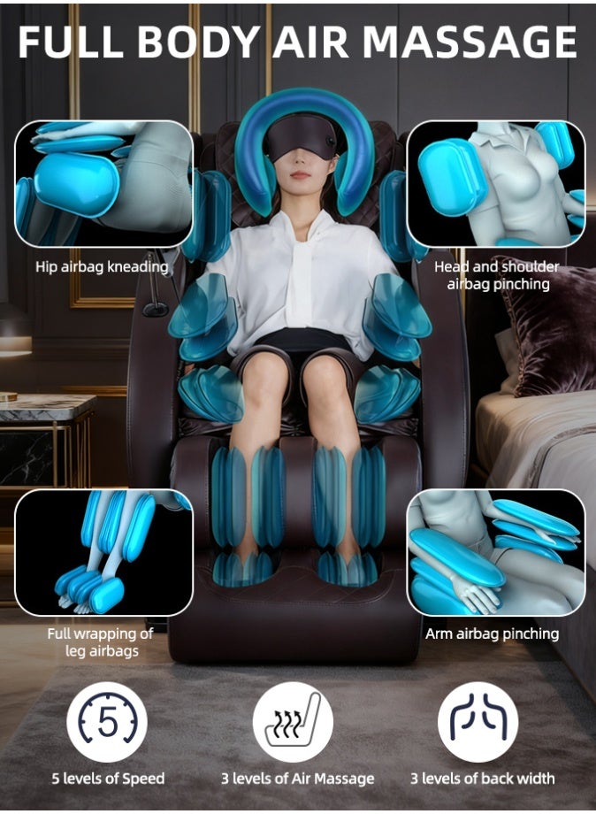 آه آه كرسي تدليك ذكي بتحكم صوتي من بتلر، مُريح لكامل الجسم، مزود بآلية ذكاء اصطناعي من الجيل السادس، وعلاج حراري رباعي الأبعاد بانعدام الجاذبية، و20 وضعًا تلقائيًا - مكبر صوت بلوتوث، وكشط ببكرة قدم، ومتوافق مع جهاز تدليك كرسي المكتب (نسخة مُحسّنة). - Image 5