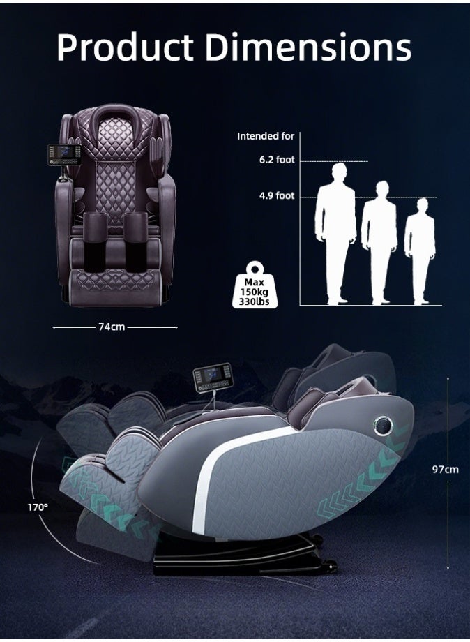 آه آه كرسي تدليك ذكي بتحكم صوتي من بتلر، مُريح لكامل الجسم، مزود بآلية ذكاء اصطناعي من الجيل السادس، وعلاج حراري رباعي الأبعاد بانعدام الجاذبية، و20 وضعًا تلقائيًا - مكبر صوت بلوتوث، وكشط ببكرة قدم، ومتوافق مع جهاز تدليك كرسي المكتب (نسخة مُحسّنة). - Image 3