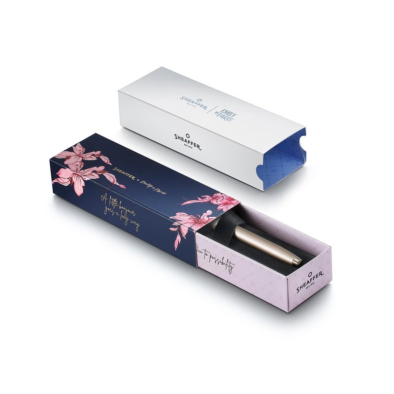 Sheaffer 100 Eip 9377 Champagne Gold Fountain Pen (Fine) With Champagne Gold Trims And Bow-Shaped Clip Emblem - Image 5