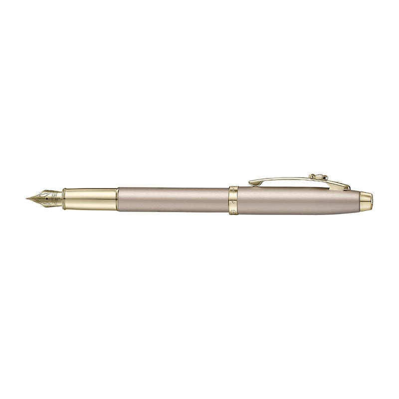 Sheaffer 100 Eip 9377 Champagne Gold Fountain Pen (Fine) With Champagne Gold Trims And Bow-Shaped Clip Emblem - Image 2