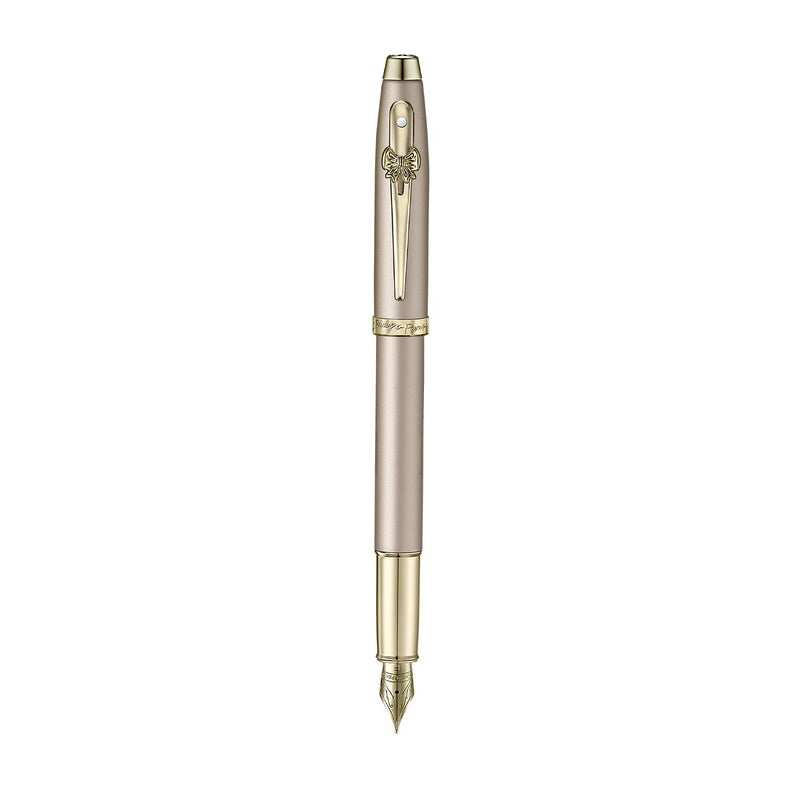 Sheaffer 100 Eip 9377 Champagne Gold Fountain Pen (Fine) With Champagne Gold Trims And Bow-Shaped Clip Emblem - Image 3