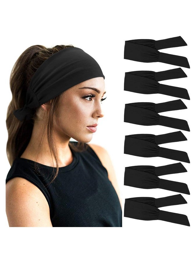 DRESHOW 6 Pcs Adjustable Headbands For Women Knotted Headbands Elastic Nonslip Fashion Hair Bands For Workout Sports Running Yoga - Image 1
