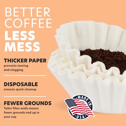 Tupkee Coffee Filters 8-12 Cups - 700 Count, Basket Style, White Paper, Chlorine Free Coffee Filter, Made in the USA - Image 5