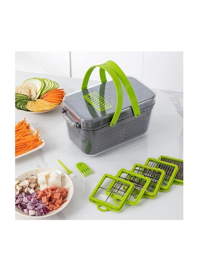 Vegetable Chopper, 22-in-1 Kitchen Mandoline with Storage Baskets and Carrying Handle, Vegetable Slicer Food Chopper for Onion Veg Garlic Potato Salad Mini Dicer Chopper Cutter - Image 3