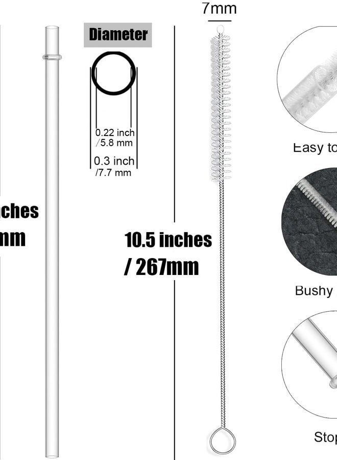 ALINK 12-Pack Reusable Hard Plastic Clear Straws, 10.5 in x 0.3 in Tumbler Straws for 16 OZ 20 OZ 30 OZ Stanley, YETI, Starbucks Tumblers with Cleaning Brush - Image 2