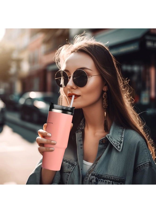 ALINK 12-Pack Reusable Hard Plastic Clear Straws, 10.5 in x 0.3 in Tumbler Straws for 16 OZ 20 OZ 30 OZ Stanley, YETI, Starbucks Tumblers with Cleaning Brush - Image 5