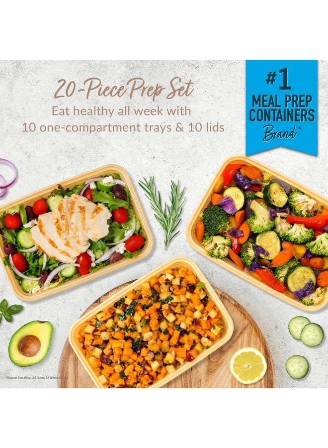 بنتجو مجموعة بينتجو، 20 قطعة، خفيفة الوزن، متينة، قابلة لإعادة الاستخدام، خالية من مادة BPA، حاوية واحدة - آمنة للاستخدام في الميكروويف والفريزر وغسالة الأطباق - ذهبية - Image 1