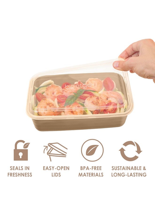 بنتجو مجموعة بينتجو، 20 قطعة، خفيفة الوزن، متينة، قابلة لإعادة الاستخدام، خالية من مادة BPA، حاوية واحدة - آمنة للاستخدام في الميكروويف والفريزر وغسالة الأطباق - ذهبية - Image 3