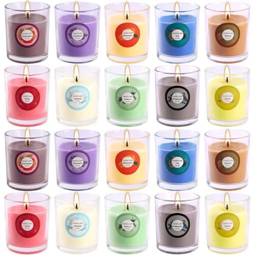 pliadvbu 20 Pack Strong Scented Candles Gift Set with 10 Fragrances for Home and Women, Aromatherapy Soy Wax Glass Jar Candle - Image 1