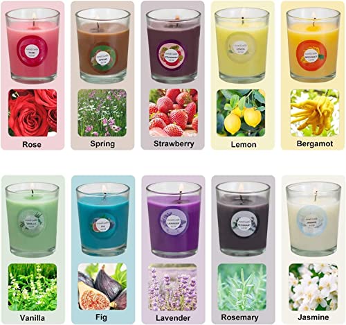 pliadvbu 20 Pack Strong Scented Candles Gift Set with 10 Fragrances for Home and Women, Aromatherapy Soy Wax Glass Jar Candle - Image 3
