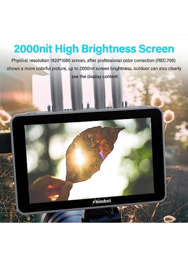 SHIMBOL Shimbal ZOO600MS Dual Band 1000ft 5.5" Wireless Recording Monitor, 3D LUT HDMI 3G-SDI Low Latency 2000nits HDR Video Recording and Playback - Image 2