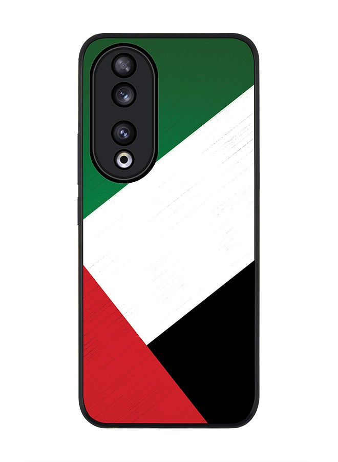 Stylizedd Rugged Black edge case for Honor 90 5G, Slim fit Soft Case Flexible Rubber Edges Anti Drop TPU Gel Thin Cover -  Flag Of UAE - Image 1