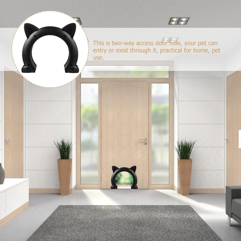 VICASKY Pet Built-in Cat Door with Lockable Flap Black Indoor Pet Hole Access for Cats and Small Dogs for Home Use - Image 4