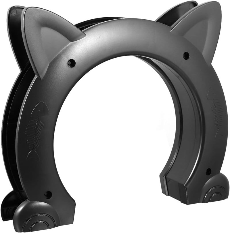 VICASKY Pet Built-in Cat Door with Lockable Flap Black Indoor Pet Hole Access for Cats and Small Dogs for Home Use - Image 1