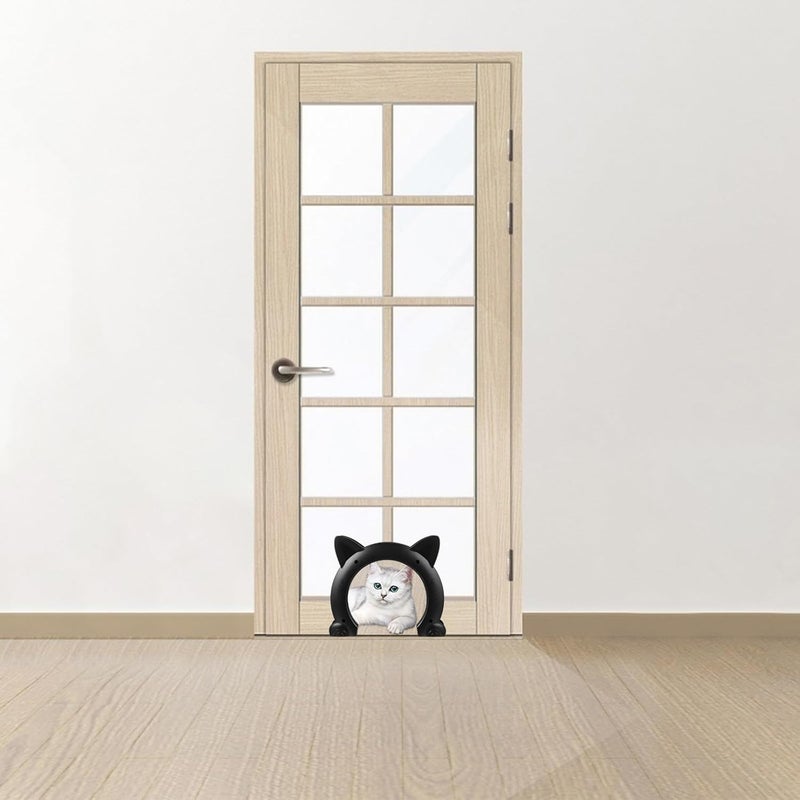 VICASKY Pet Built-in Cat Door with Lockable Flap Black Indoor Pet Hole Access for Cats and Small Dogs for Home Use - Image 5