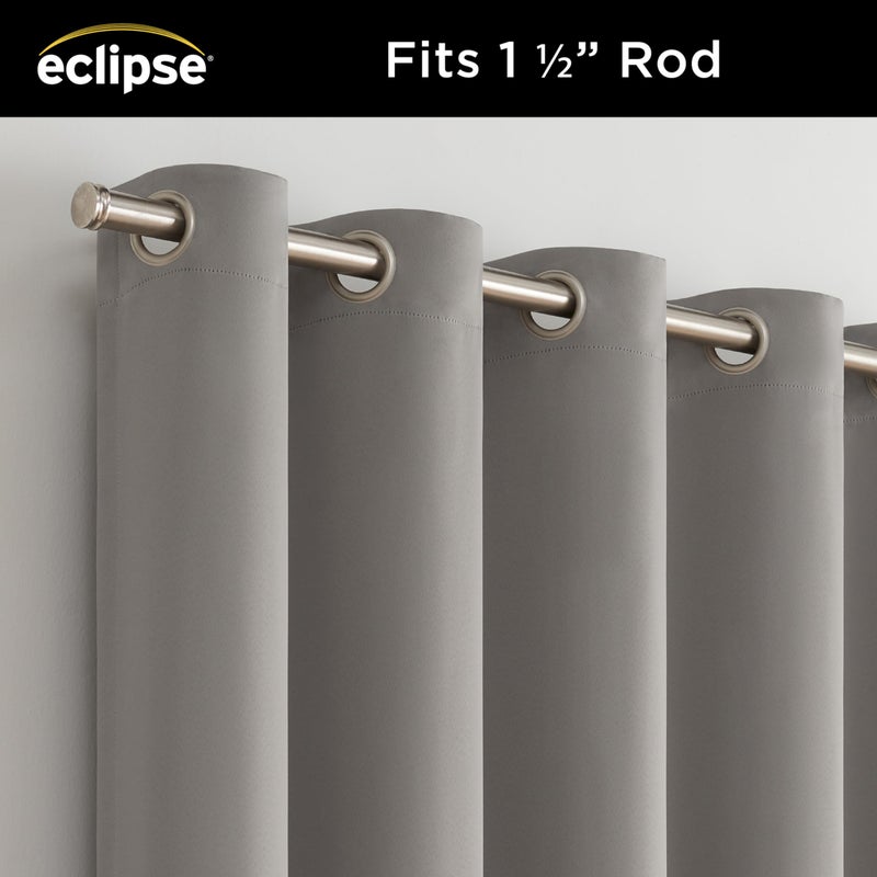 Eclipse Darrell Thermaweave Blackout Grommet Extra Wide 84" x 100" Sliding Patio Door Curtain Panel in Grey - Image 3