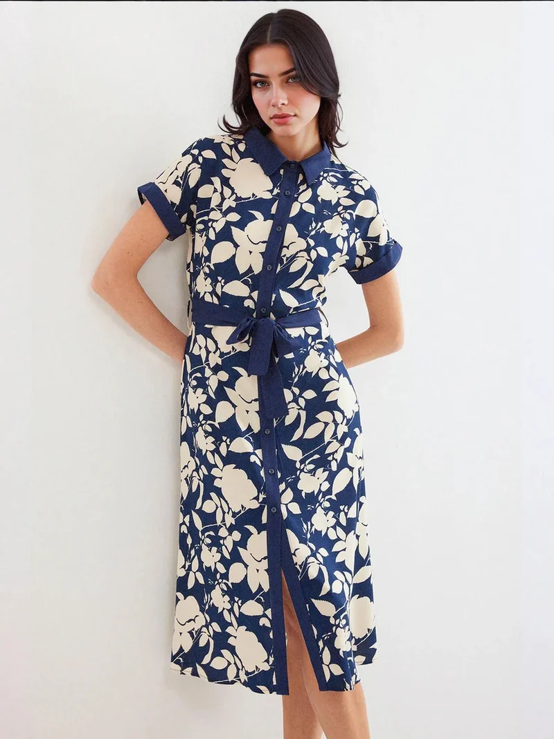 بيغ دارت فستان ميدي مزهر من  بفيونكة