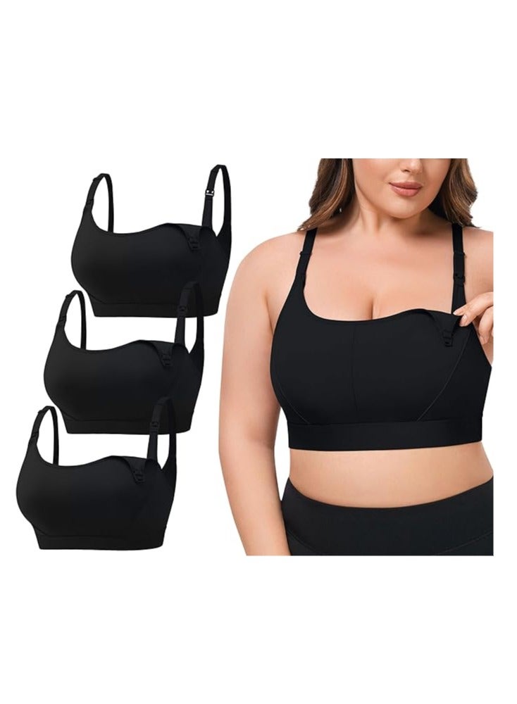 Women Maternity Pregnancy Nursing Bras - 3Pack(S-4XL) - Adjustable Comfortable Bralette  - Image 1