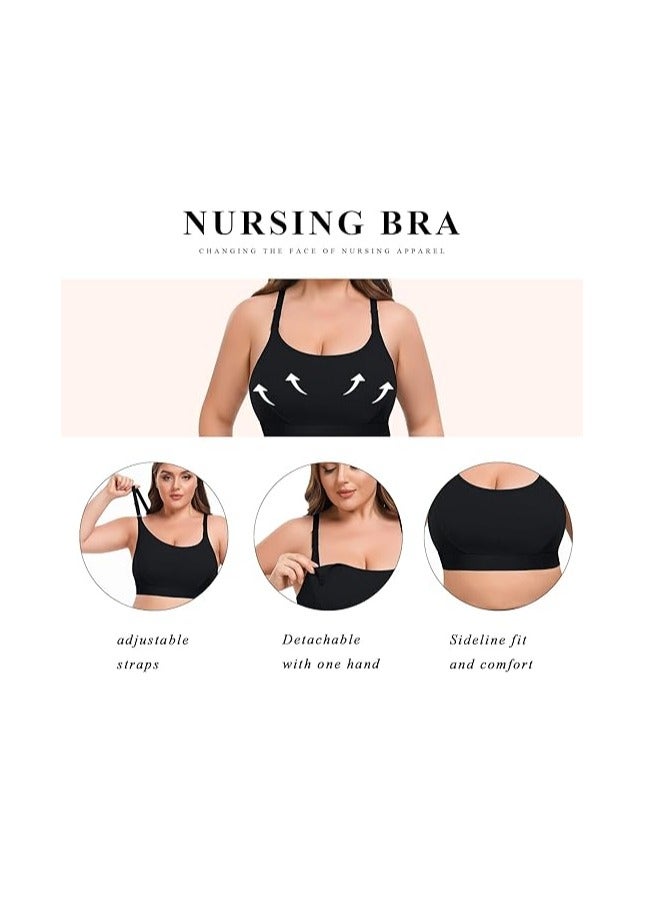 Women Maternity Pregnancy Nursing Bras - 3Pack(S-4XL) - Adjustable Comfortable Bralette  - Image 5
