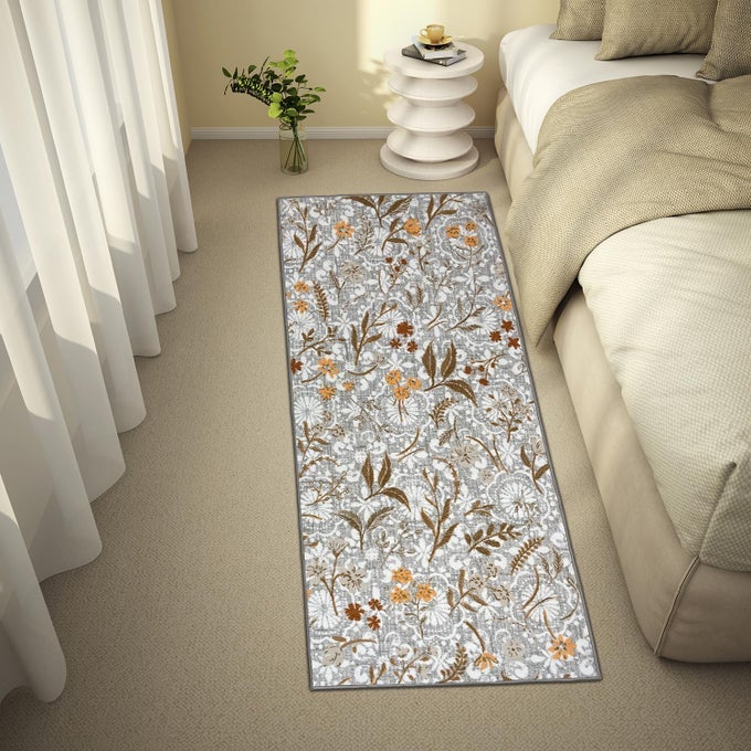WONDERFULL POLYSTER 981 GSM RUNNER INDOOR FLOORDINING TABLE RUNNER CARPET FOR BEDROOMANTI SKID RUNNER BEIGE 2 X 5 FEET