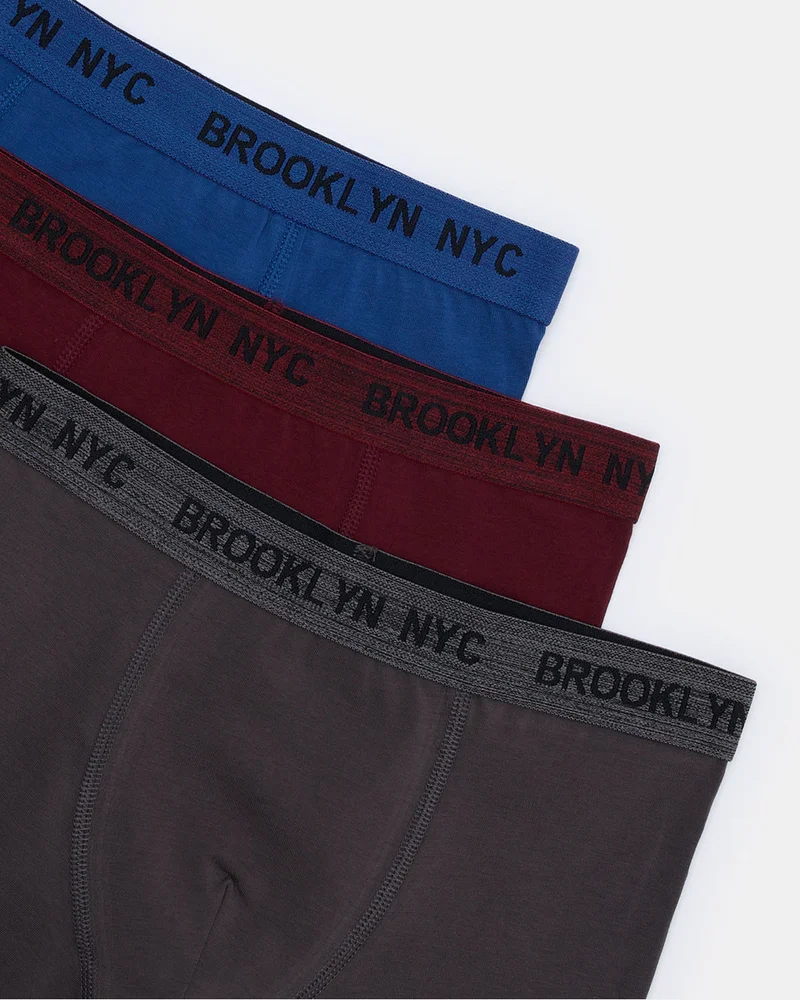 Redtag Senior Boys Cotton Stretch Boxer Briefs 3 Pack