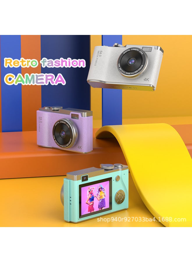 Generic CCD Style Retro 4K HD Portable Camera Student Digital Camera Children's Day Gift-Body Color:Pink  - Image 3