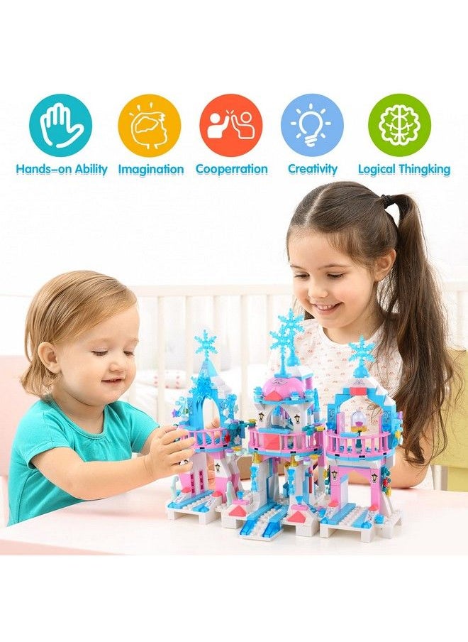 EP EXERCISE N PLAY Friends Frozen Castle Building Kit Princess Magical Ice Palace Creative Toy Set For Girls 612 Best Learning And Roleplay Stem Construction Toy Gifts With Storage Box For Kids (522 Pieces)  - Image 3