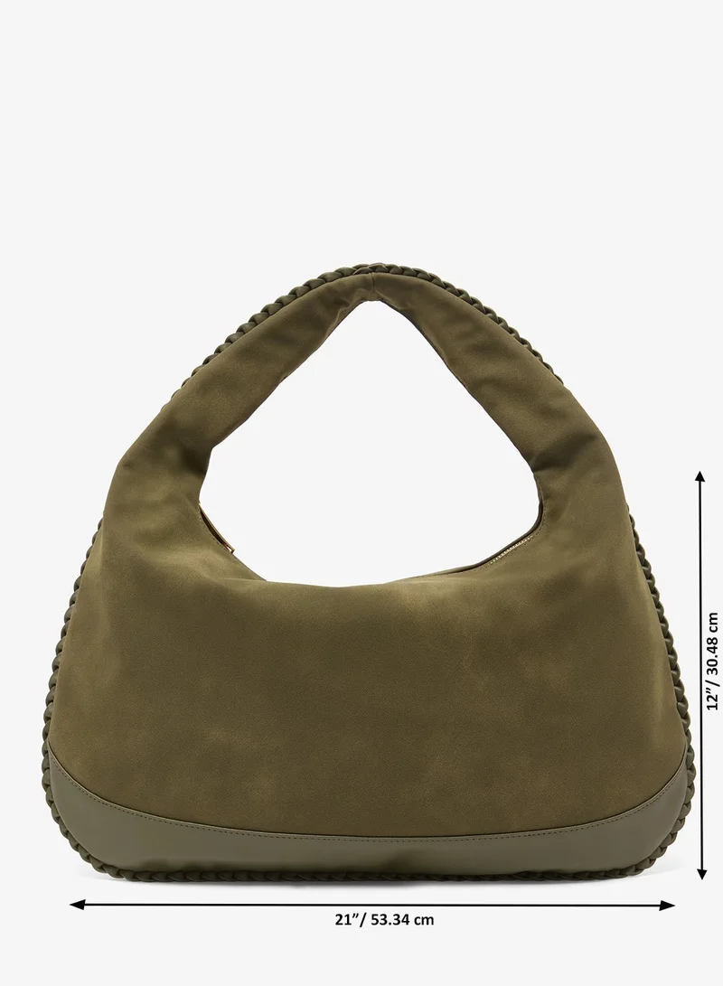Ella Green suede slouch shoulder bag with bead detailing for Women | Best Price UAE