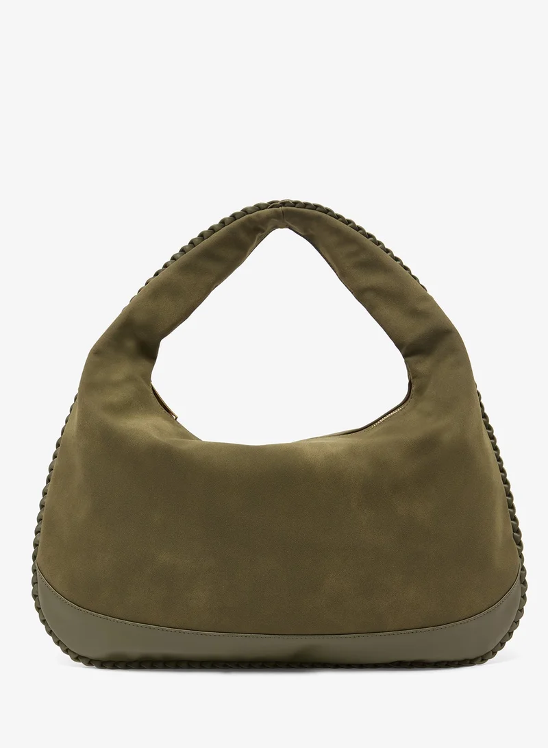 Ella Green suede slouch shoulder bag with bead detailing for Women | Best Price UAE