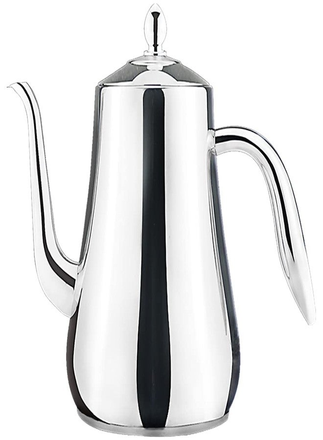 SANQIAHOME إبريق شاي من الفولاذ المقاوم للصدأ من سانكيا هوم مع مصفاة، فضي، 58 أونصة - Image 1