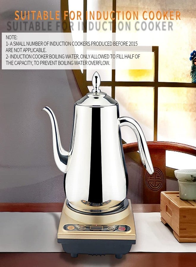 SANQIAHOME إبريق شاي من الفولاذ المقاوم للصدأ من سانكيا هوم مع مصفاة، فضي، 58 أونصة - Image 4