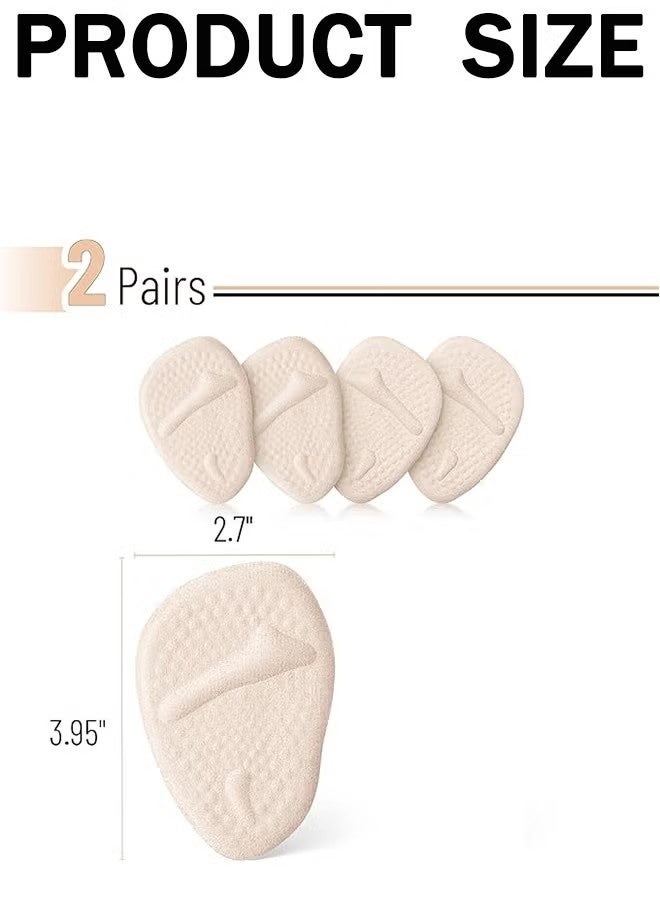 2Pairs Women Ball of Foot Cushions Anti Sliding Foot Pads for Open Toe Shoes Heel Inserts for Women, No Slip Heel Grips Liners Shoe Pads for Loose Shoe Blisters (Skin Color) - Image 5
