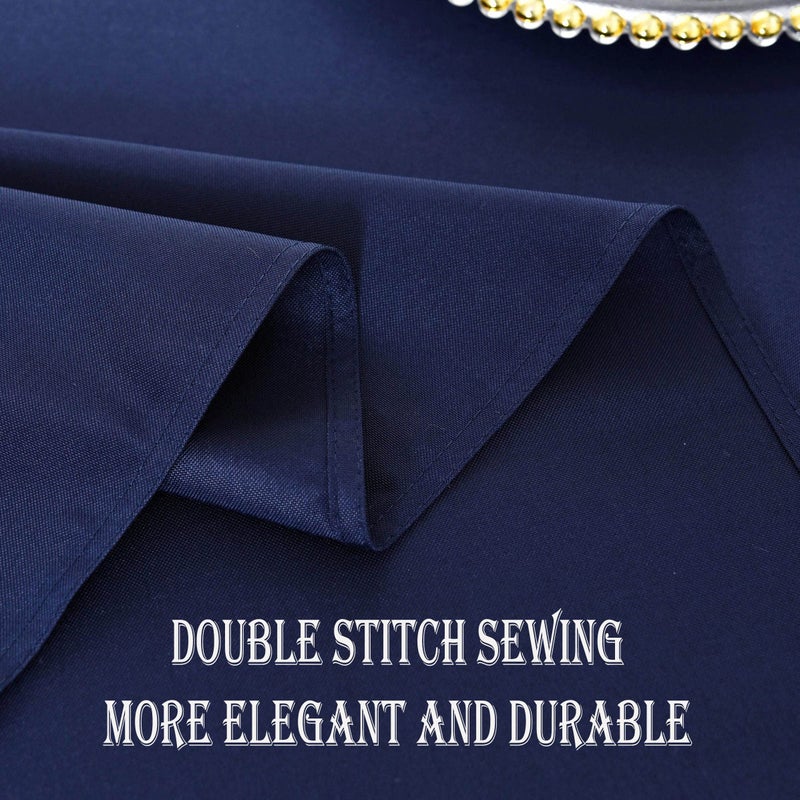 Kaipho Navy Blue Square Tablecloth مقاومة للماء مقاومة للتجاعيد طاولة خالية من القماش 210GSM البوليستر القابلة للمسح للمآدب الداخلية والخارجية الزانق/مستطيلة 60 × 60 بوصة - Image 3