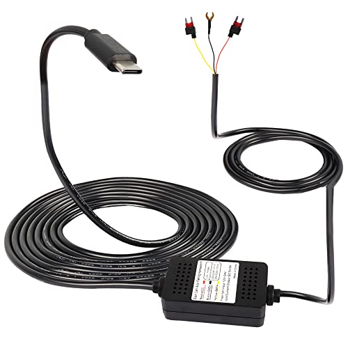 MEIRIYFA Dash Cam Acc Hardwire Kit, USB Type C Hardwire Dashcam Kit Step-Down Cable, 12V-24V to DC 5V 3A Car Dash Charger Power Cord for Cars Camera GPS（11.5FT） - Image 1