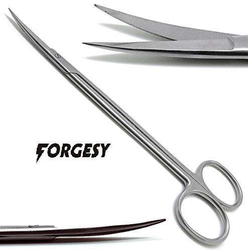 Forgesy Surgical Scissors Straight & Curved Metzenbaum Blunt 6 Kelly Sharp 7 Instruments - Silver - 4 Pieces - Image 4