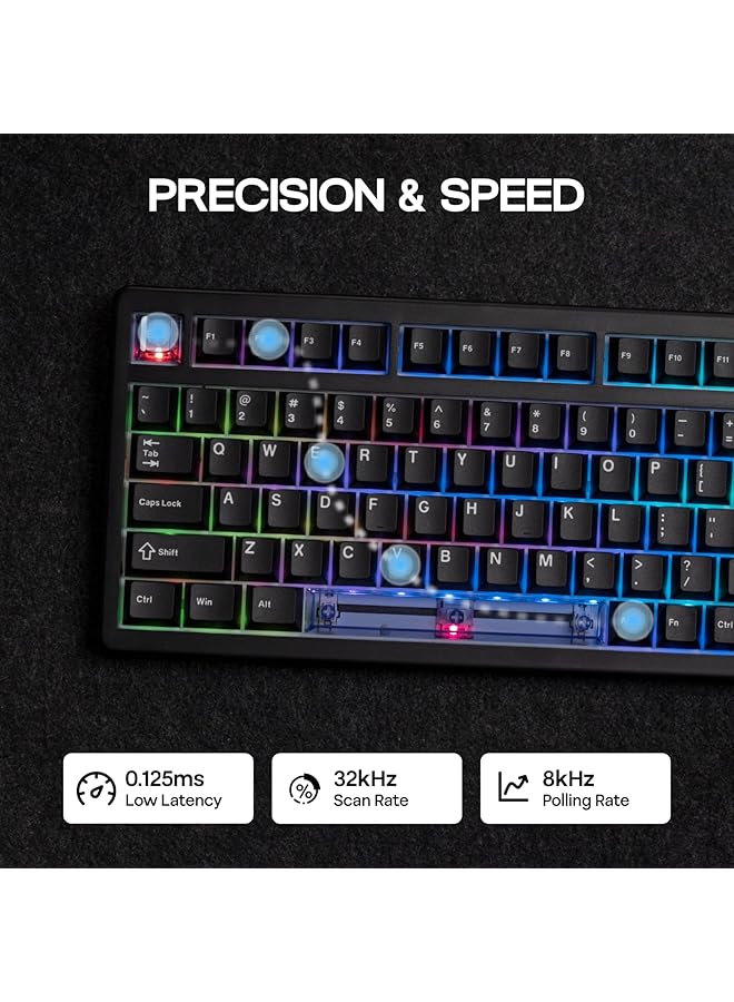 EPOMAKER He80 Hall Effect Gaming Keyboard 8K Polling & 32K Scan Creamy Gasket Dks Socd Hot Swappable Rgb Backlit Wired Gaming Keyboard For Pc & Mac (Black) - Image 4